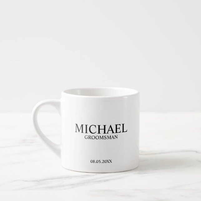 Modern Personalised Groomsman Coffee Mug (Left)