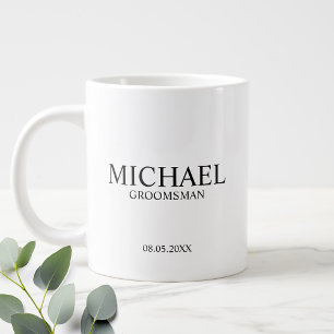 Modern Personalised Groomsman Coffee Mug