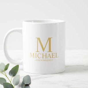 Modern Personalised Groomsman Coffee Mug
