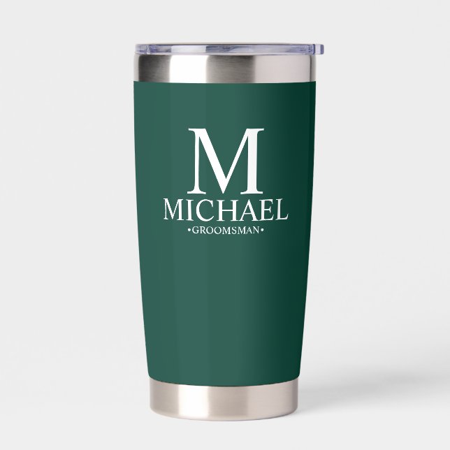 Modern Personalised Groomsman Insulated Tumbler (Left)