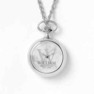 Modern Personalised Groomsman's Name and Monogram Watch