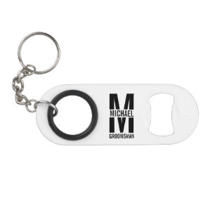 Modern Personalised Groomsmen Monogram and Name