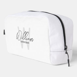 Modern Personalised Groomsmen Monogram and Name Dopp Kit