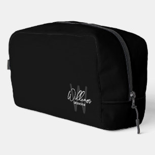 Modern Personalised Groomsmen Monogram and Name Dopp Kit