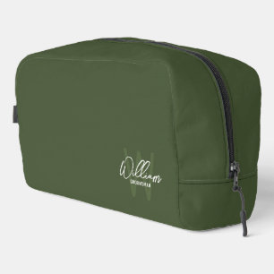 Modern Personalised Groomsmen Monogram and Name Dopp Kit