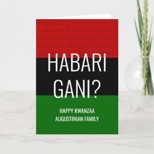 Modern Personalised HABARI GANI Kwanzaa Holiday Card