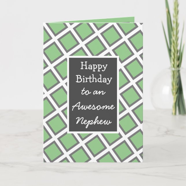 Modern Personalised Happy Birthday Nephew Card (Front)