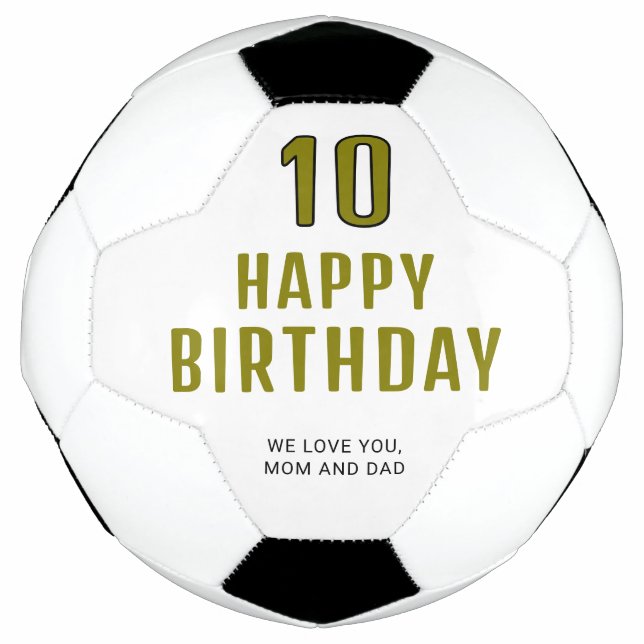 Modern Personalised Happy Birthday Soccer Ball (Front)