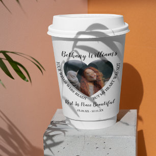 Modern Personalised Heart Photo Memorial Paper Cups