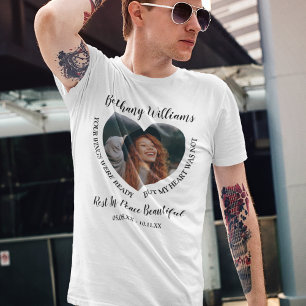 Modern Personalised Heart Photo Memorial T-Shirt