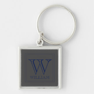 Modern Personalised Initial and Name  Key Ring