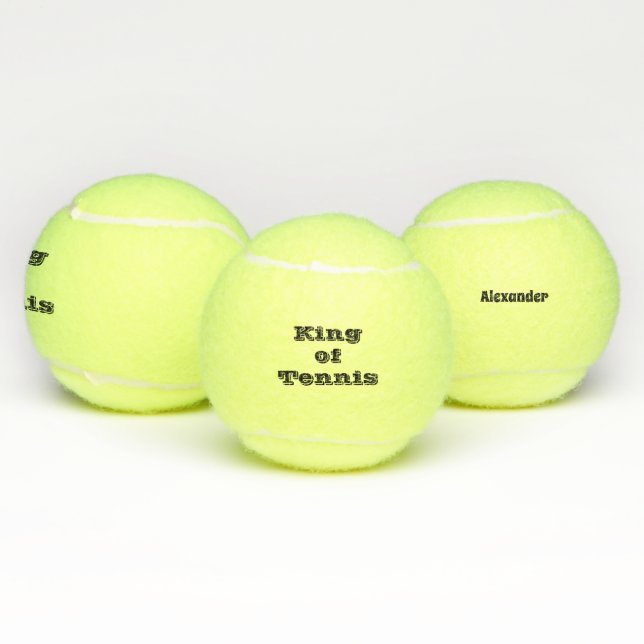 Modern personalised King of tennis Tennis Balls (Multi)