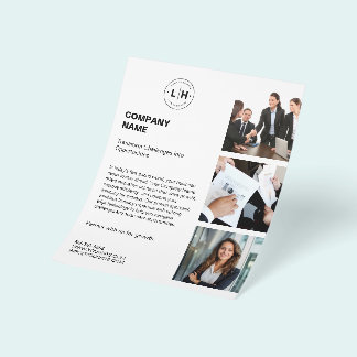 Modern Personalised Logo Photo White Business Flyer