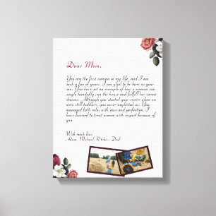Modern Personalised Love Letter Handwritten gift Canvas Print