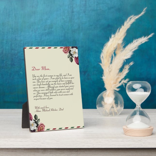 Modern Personalised Love Letter Handwritten Plaque (Side)