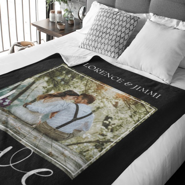 Modern Personalised | Love | Photo Fleece Blanket (Creator Uploaded)