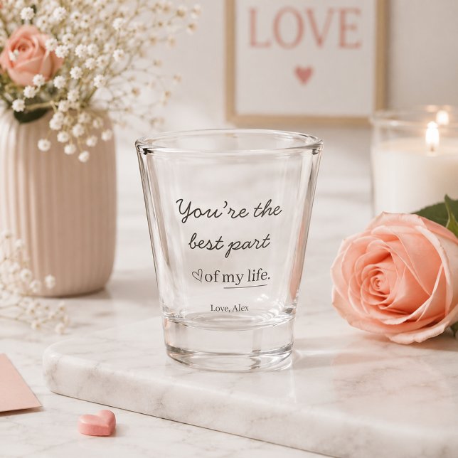 Modern Personalised Love Quote Shot Glass (Creator Uploaded)