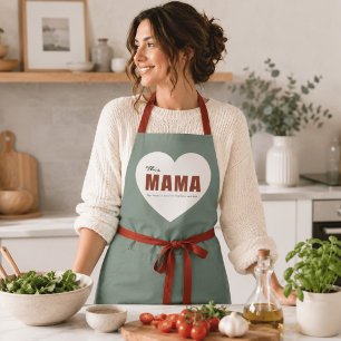 Modern Personalised Mama Heart Apron