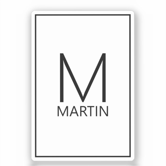 Modern Personalised Monogram and Name (Front)