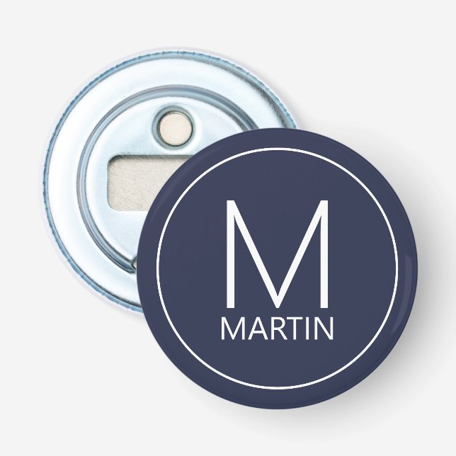 Modern Personalised Monogram and Name Bottle Opene Opener (Front)