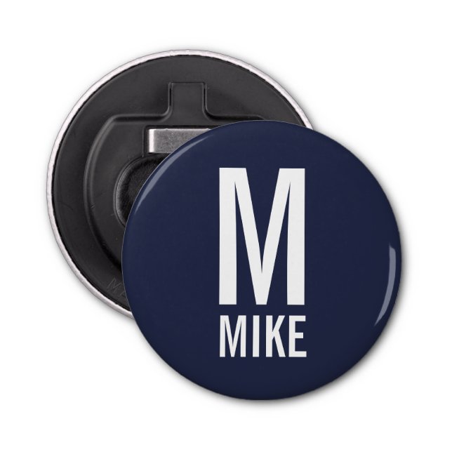 Modern Personalised Monogram and Name Bottle Opener (Front)