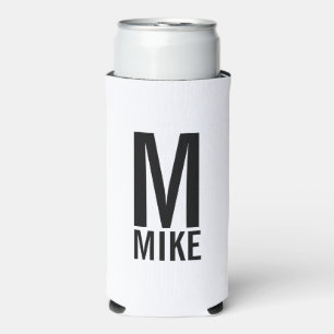 Modern Personalised Monogram and Name Can Cooler