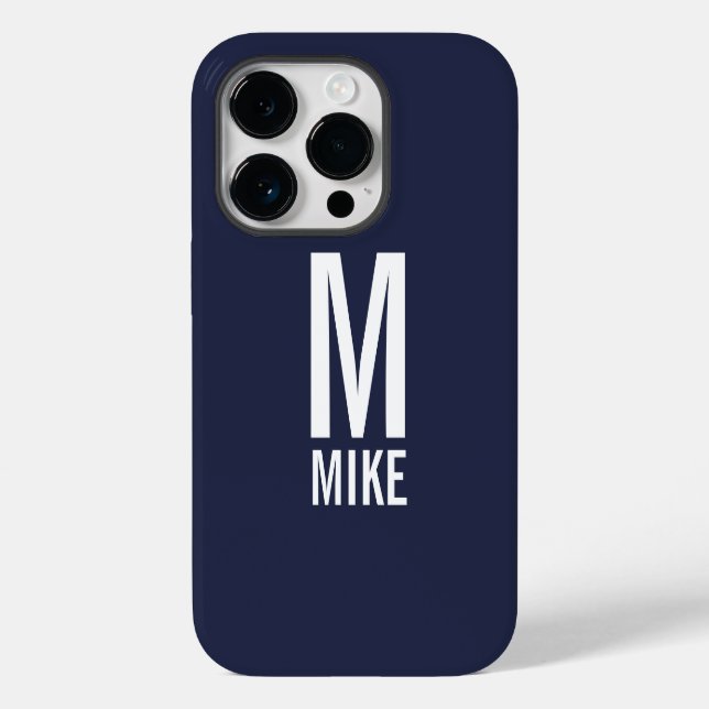 Modern Personalised Monogram and Name Case-Mate iPhone Case (Back)