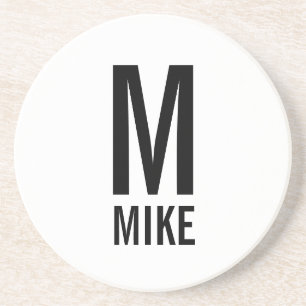 Modern Personalised Monogram and Name Coaster
