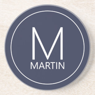 Modern Personalised Monogram and Name Coaster