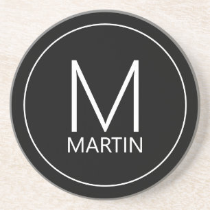 Modern Personalised Monogram and Name Coaster
