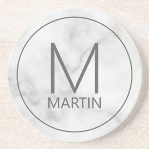 Modern Personalised Monogram and Name Coaster