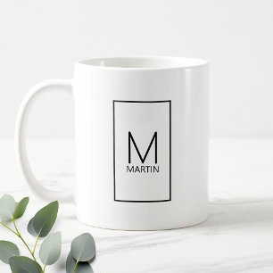 Modern Personalised Monogram and Name Coffee Mug