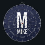 Modern Personalised Monogram and Name Dartboard<br><div class="desc">Modern Black and White Bold Monogram Design featuring personalised monogram and name in modern bold sans serif font style.

Unique gift for dad,  husband,  grandparents and more.
Also perfect as modern loft/minimalist home decor accessories,  birthday gift,  holiday gift,  family reunion gift,  housewarming gift and gift for any special occasions.</div>