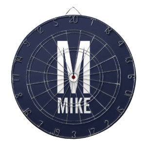 Modern Personalised Monogram and Name Dartboard