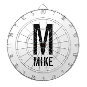 Modern Personalised Monogram and Name Dartboard