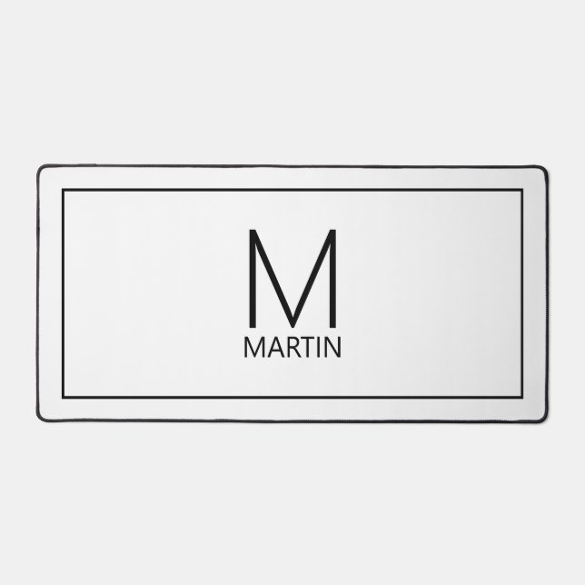 Modern Personalised Monogram and Name Desk Mat (Front)