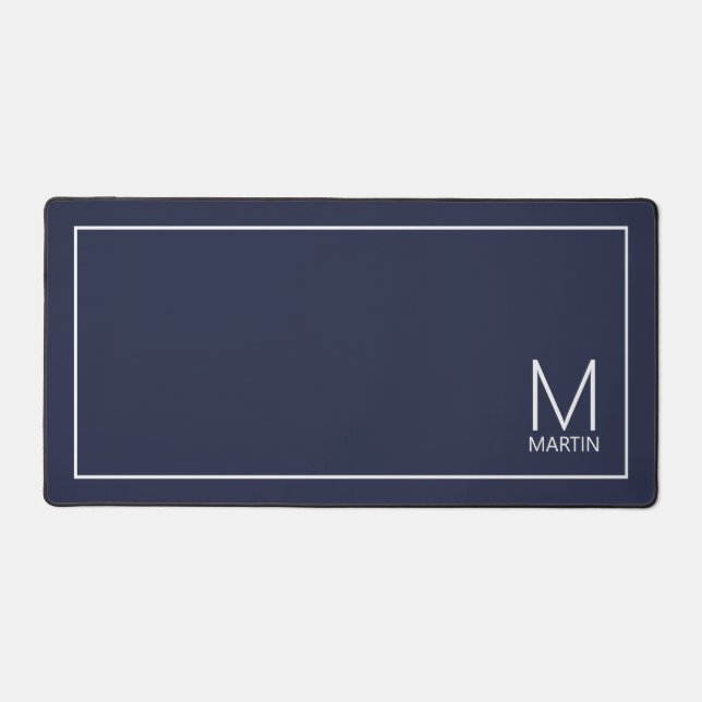 Modern Personalised Monogram and Name Desk Mat (Front)
