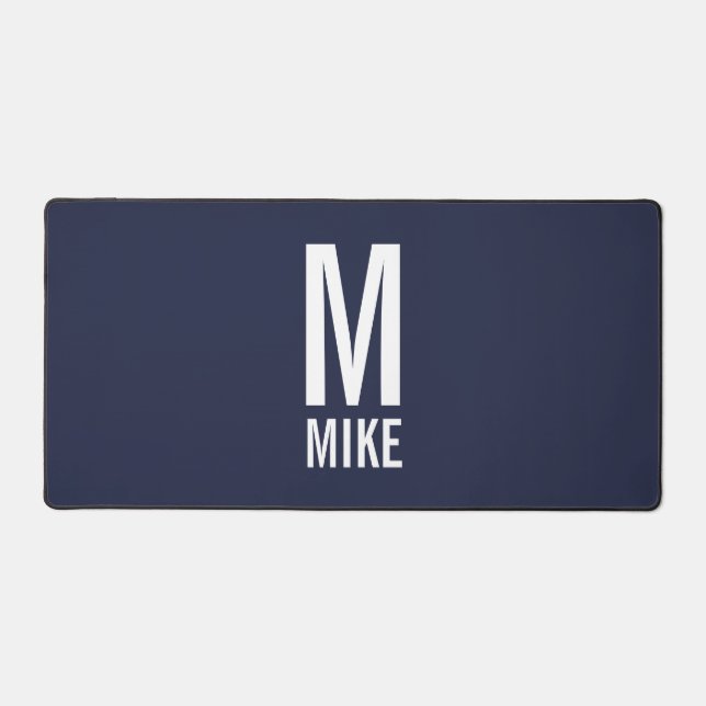 Modern Personalised Monogram and Name Desk Mat (Front)
