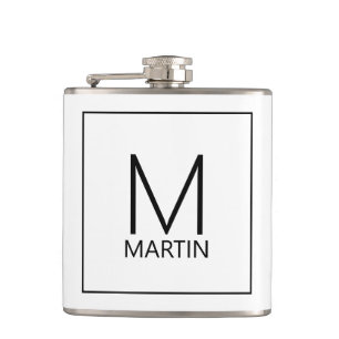 Modern Personalised Monogram and Name Flask
