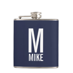 Modern Personalised Monogram and Name Hip Flask
