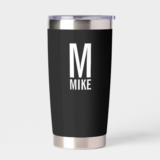 Modern Personalised Monogram and Name Insulated Tumbler (Left)
