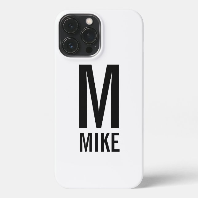 Modern Personalised Monogram and Name iPhone Case (Back)