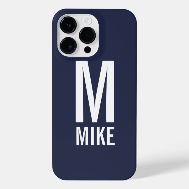 Modern Personalised Monogram and Name iPhone Case (Back)