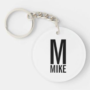 Modern Personalised Monogram and Name Key Ring