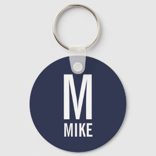 Modern Personalised Monogram and Name Key Ring