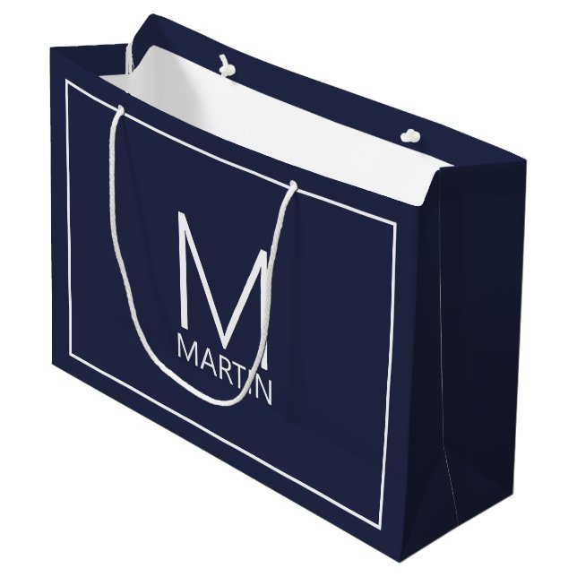 Modern Personalised Monogram and Name Large Gift B Bag (Front Angled)