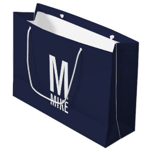 Modern Personalised Monogram and Name Large Gift Bag