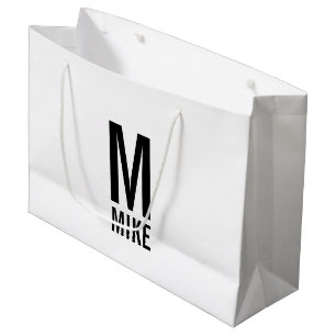 Modern Personalised Monogram and Name Large Gift Bag