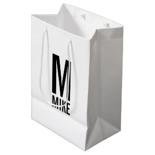 Modern Personalised Monogram and Name Medium Gift Bag