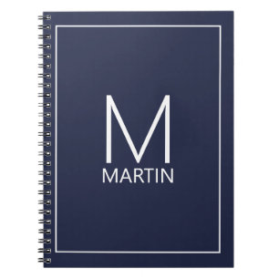 Modern Personalised Monogram and Name Notebook